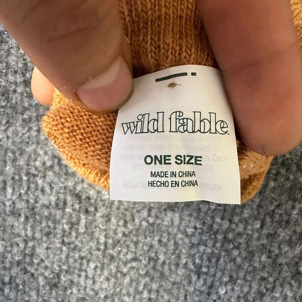 Wild Fable Gloves Womens One Size Orange Knit Stretch Ribbed Cuffs Warm Winter